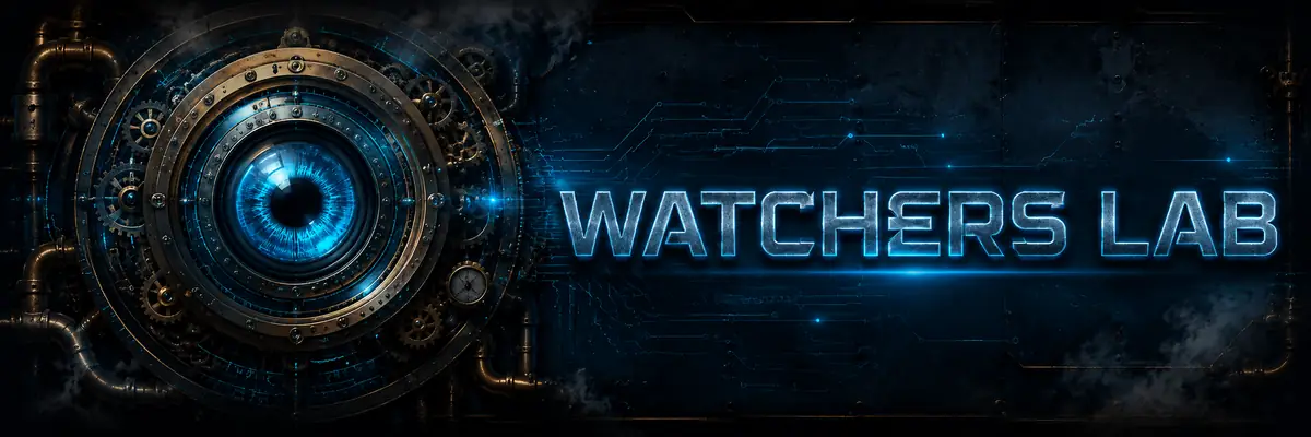 Watchers Lab cyber-steampunk eye logo